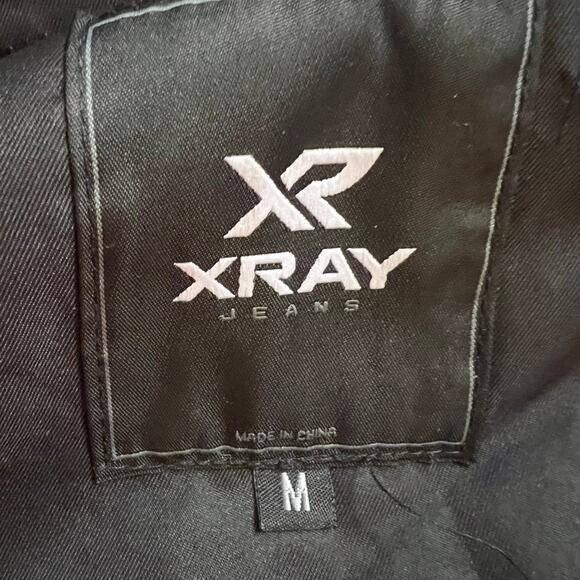 XRAY Jeans Vest Mens Medium Black Hooded Airborne Army Vest Quilted Coat - Picture 6 of 9